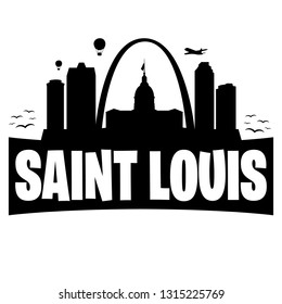 Saint Louis Louisiana. City Skyline. Silhouette Banner City. Design Vector. Famous Monuments.