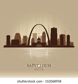 Saint Louis Missouri city skyline vector silhouette illustration