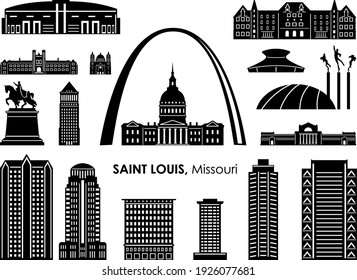 Saint LOUIS Missouri SKYLINE City Silhouette
