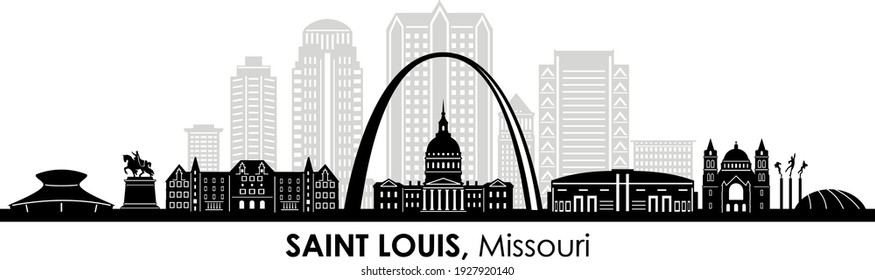 Saint LOUIS Missouri SKYLINE Stadt Silhouette
