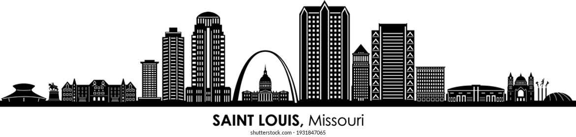 Saint LOUIS Missouri SKYLINE City Silhouette
