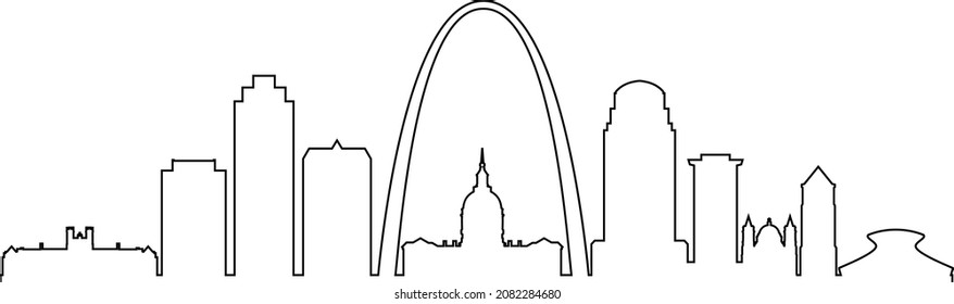 Saint Louis Missouri USA City Skyline Vector