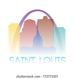 Saint Louis Missouri USA Icon Silhouette Gradient Design City Vector Art