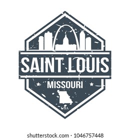 Saint Louis Missouri USA Travel Stamp Icon Skyline City Design. Vector Passport Seal.