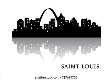 saint louis skyline city logo vector