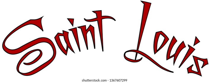 Saint Louis text sign illustration on white background
