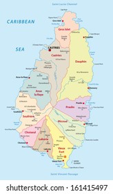 Saint Lucia Administrative Map