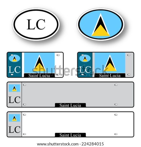 saint lucia auto set against white background, abstract vector art illustration, image contains transparency