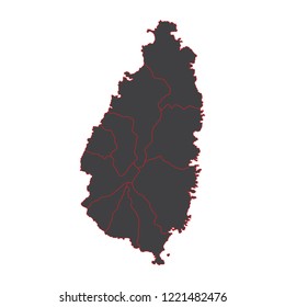 Saint Lucia black map on white background vector