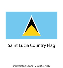 Saint Lucia Country Flag hand drawing illustration vector based drawing