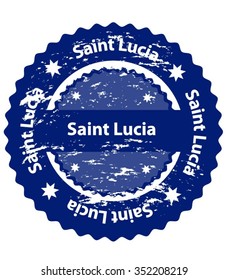 Saint Lucia Country Grunge Stamp