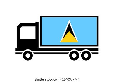 saint lucia delivery truck on a white background