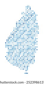Saint Lucia Dot Map. Island Digital Style Shape. Saint Lucia vector image. Island shape blue circular dots. Classy vector illustration.