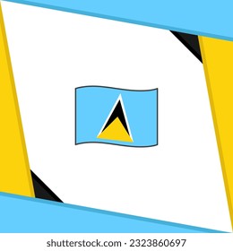 Plantilla de diseño de fondo de resumen de la bandera de Santa Lucía. Cartel del Día de la Independencia de Santa Lucía en medios sociales. Día de la Independencia de Santa Lucía
