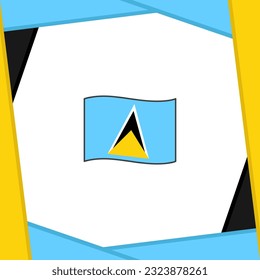 Saint Lucia Flag Abstract Background Design Template. Saint Lucia Independence Day Banner Social Media Post. Saint Lucia Banner