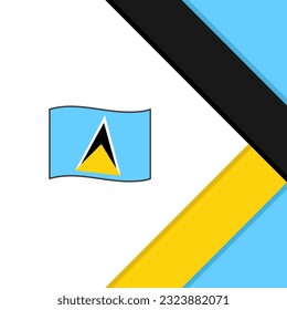 Saint Lucia Flag Abstract Background Design Template. Saint Lucia Independence Day Banner Social Media Post. Saint Lucia Cartoon