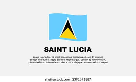 Plantilla de diseño de fondo de resumen de la bandera de Santa Lucía. Cartel del Día de la Independencia de Santa Lucía Ilustración del Vector de Medios Sociales. Antecedentes de Santa Lucía