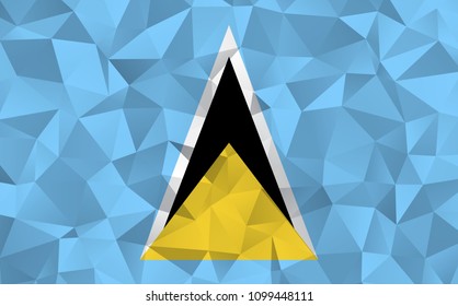 Saint Lucia flag. Abstract Polygon Geometric Shape Background. Vector illustration eps10.