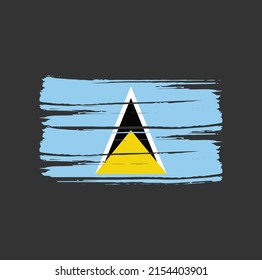 Saint Lucia Flag Brush. National Flag