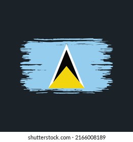 Saint Lucia Flag Brush. National Flag