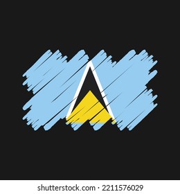 Saint Lucia Flag Brush. National Flag