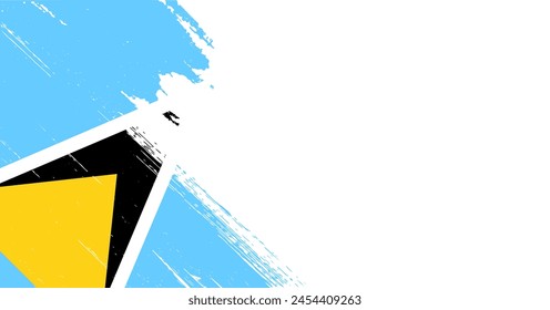 Saint Lucia flag brush paint textured isolated  on png or transparent background. vector illustration