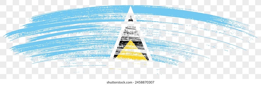 Saint Lucia flag brush paint textured isolated  on png or transparent background. vector illustration