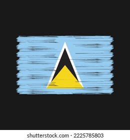 Saint Lucia Flag Brush Vector Illustration