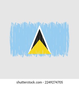 Saint Lucia Flag Brush Vector Illustration