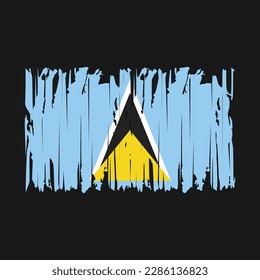 Saint Lucia Flag Brush Vector Illustration