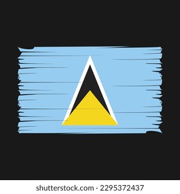 Ilustración del vector de pincel de bandera de Santa Lucía