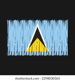 Ilustración del vector de pincel de bandera de Santa Lucía