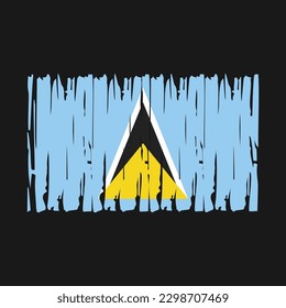 Saint Lucia Flag Brush Vector Illustration