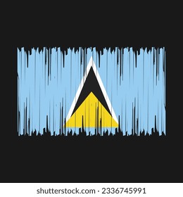 Saint Lucia Flag Brush Vector Illustration