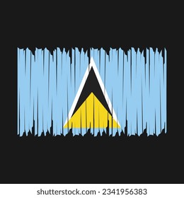 Saint Lucia Flag Brush Vector Illustration