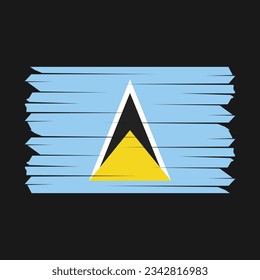 Ilustración del vector de pincel de bandera de Santa Lucía