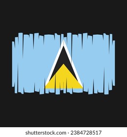 Saint Lucia Flag Brush Vector Illustration