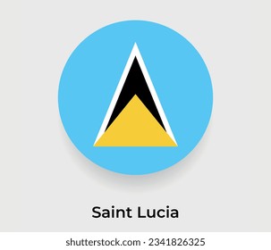 St. Lucia Fahnenkreis rund um die Form Symbol Vektorgrafik