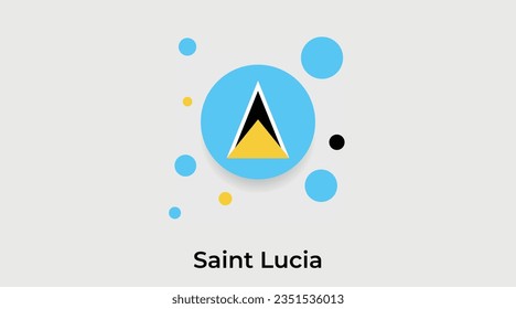 St. Lucia Fahnenkreis rund um die Form Symbol bunte Vektorgrafik
