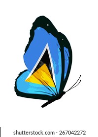 Saint Lucia flag butterfly - vector