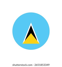 Saint Lucia Flag Button. Round Saint Lucia flag icon. Saint Lucia flag badge Vector for independence day celebration Png on transparent background.