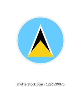 Saint Lucia flag. Saint Lucia circle flag.