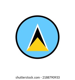 Saint Lucia flag in a circle On a white background