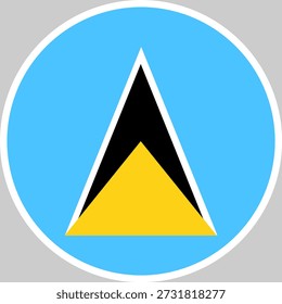 Saint Lucia flag in circle and rectangle shape, Saint Lucia flag in high quality used in Saint Lucia