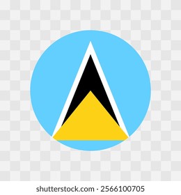 Saint Lucia flag - circle vector flag isolated on checkerboard transparent background