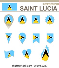 Saint Lucia Flag Collection, 12 versions