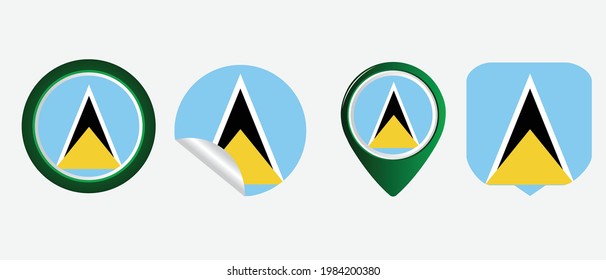 Saint Lucia flag. flat icon symbol vector illustration