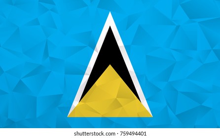 Saint lucia flag - geometric rumpled triangular low poly style gradient graphic, polygonal design for your. Vector illustration eps 10.