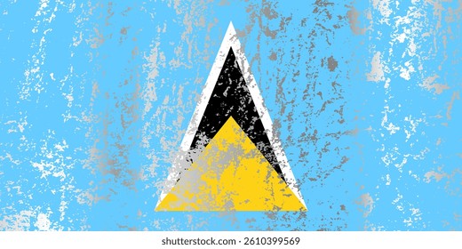 Saint Lucia flag with grunge effect.