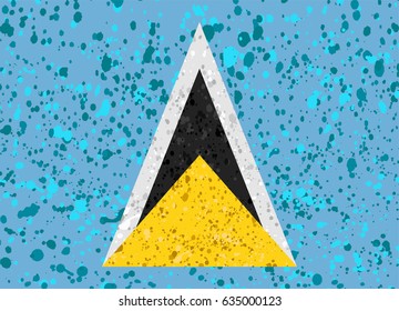 saint lucia flag grunge illustration